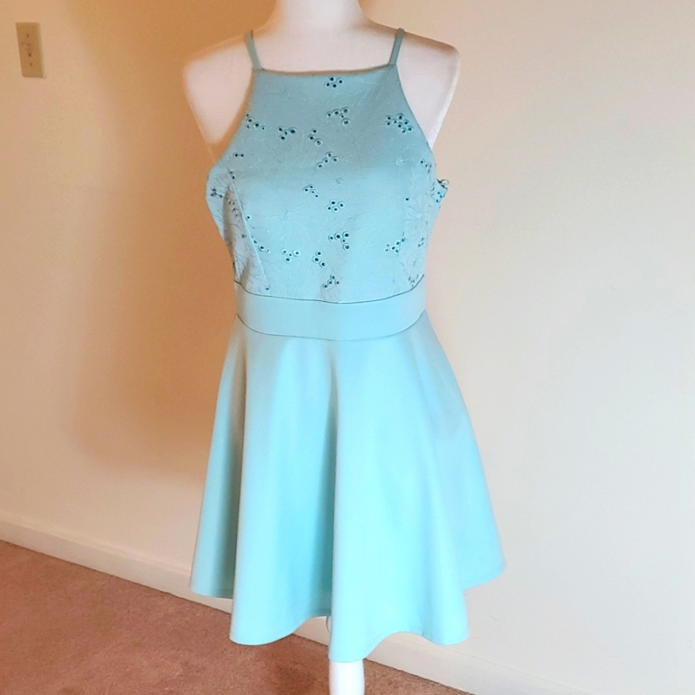Mi Ami light blue spghetti strap dress